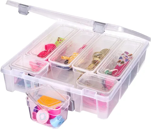 Miniatura 10 de AB Designs 6967ABD Super Satchel con 9 contenedores mezclados en el interior, contenedor apilable para organización de almacenamiento en el hogar