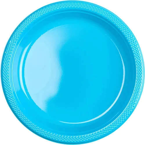 Miniatura 5 de Amscan Platos de plástico desechables redondos dorados – 7 pulgadas (paquete de 50) – Vajilla resistente para fiestas, eventos y uso diario Oro