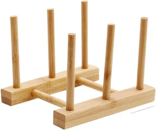 KazUp Simple Madera Cocina Bowl Rack Placa Plato Olla Tapa Rack Hogar Almacenamiento Rack