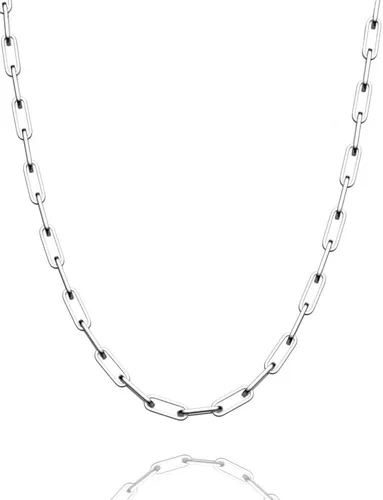 ASDULL 925 Sterling Silver Clasp Paperclip Chain 2345mm Necklace for Women Men Silver Link Chain Necklace for Women 16182022242630 Inches