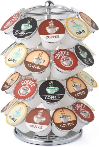 Nifty – Carrusel para cápsulas de café, gira 360 grados, tabla giratoria, organizador de encimera para oficina o cocina Cromo