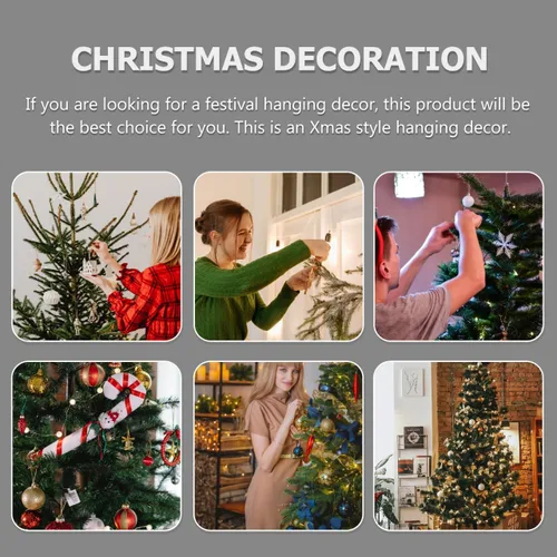Miniatura 7 de 5 unids tejido ratán campana forma ornamento hecho a mano paja campana colgante colgante para decoración de fiesta de Navidad foto Prop