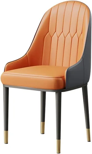 Miniatura 8 de Silla de comedor de cocina de cuero PU, sillones, asientos ergonómicos, patas de metal de acero al carbono resistentes, sillas para el hogar (gris)