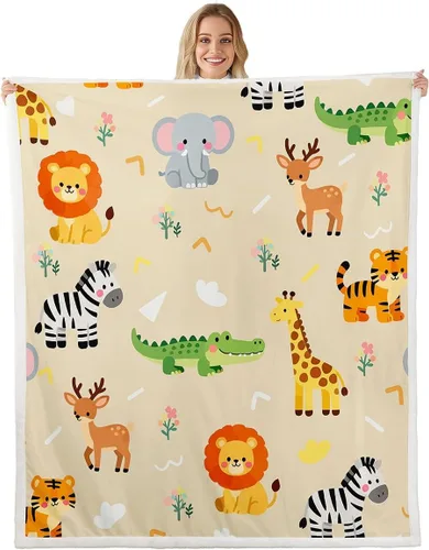 Miniatura 14 de Erosebridal - Mantas de bebé unisex para niños y niñas, mantas de guardería de animales de granja de minky 40x50, manta sherpa con diseño de tractor