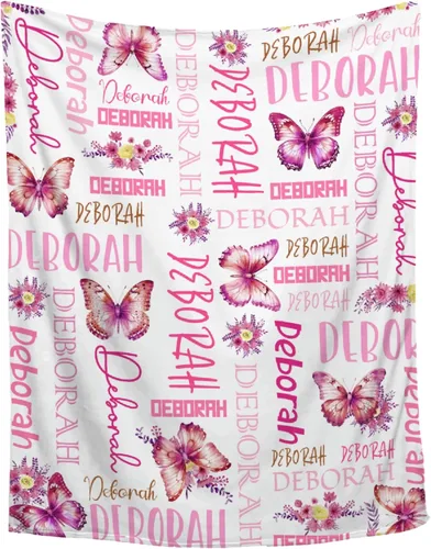 Miniatura 19 de Manta de bebé personalizada con diseño de animales del bosque, manta personalizada con nombre para niñas y niños, regalos de registro, manta suave