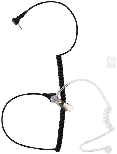 Auricular de radio para aplicación de la ley, cable de auriculares de 0.098 in, línea de auriculares, solo escucha, tubo de aire para walkie talkie