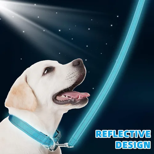 Miniatura 6 de Juego de 6 juegos de correa y collar reflectantes para perro, correas de nailon ajustables, collar de perro resistente, correa de mango acolchado