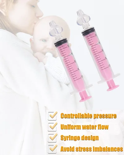 Miniatura 6 de Irrigator Nasal para Bebé, Jeringa Nasal para Bebé de 10ml, Irrigador Portátil para Limpieza de Nariz de Bebé, Aspirador Nasal para Lavado Nasal