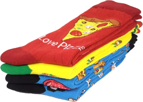 Miniatura 5 de HSELL Calcetines de vestir divertidos para hombre, divertidos y novedosos diseños locos, calcetines de algodón, regalo para hombres, 4 Pares