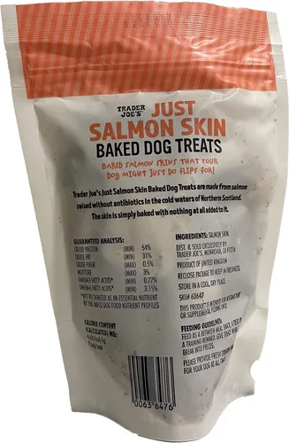Miniatura 2 de Trader Joe's Just Salmon Skin - Golosinas horneadas para perros, 2 onzas, paquete de 2