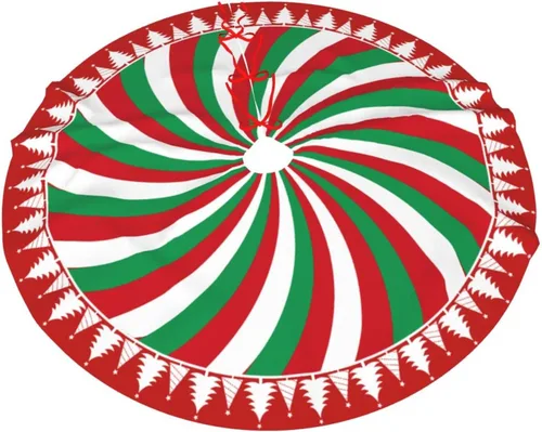 Miniatura 4 de Falda de Árbol de Navidad con Diseño de Dulces en Remolino de 36 Pulgadas, Alfombra de Árbol de Navidad, Decoración de Fiesta Navideña de Invierno 7
