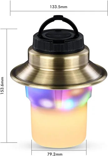Miniatura 6 de Luces LED recargables y linterna, lámpara impermeable con 5 modos de luces RGB, luz de tienda de campaña de brillo ajustable, linterna al aire libre