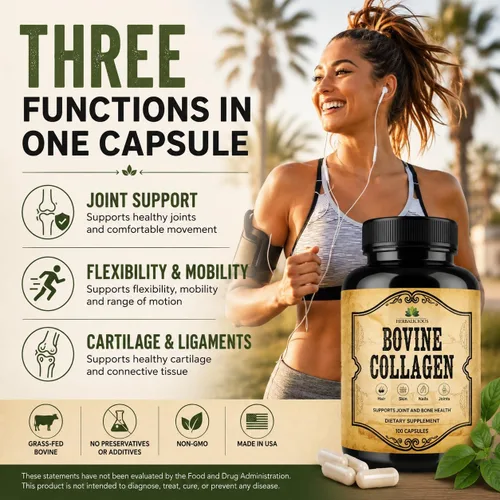 Miniatura 8 de HERBALICIOUS Suplementos de colágeno bovino para hombres y mujeres Péptidos de colágeno bovino hidrolizados alimentados con pasto Soporte