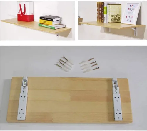 Miniatura 5 de Mesa plegable de madera para cocina, lavandería, restaurante, ahorro de espacio, resistente, multifuncional, portátil, escritorio de 19.7 x 11.8 in