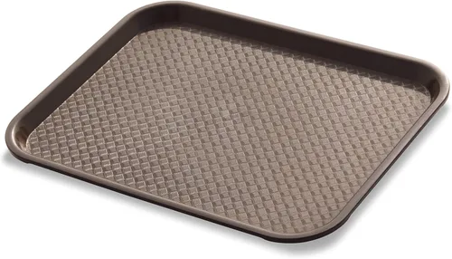 Miniatura 4 de New Star Foodservice Bandeja de comida rápida, bandeja de plástico reutilizable de 10 x 14 pulgadas, superficie antideslizante texturizada, bandeja