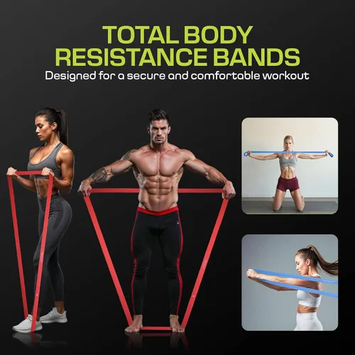 Miniatura 4 de Bandas de resistencia de tela para hacer ejercicio – 5 niveles de fuerza desde extra ligera hasta extra pesada – Bandas de entrenamiento gruesas