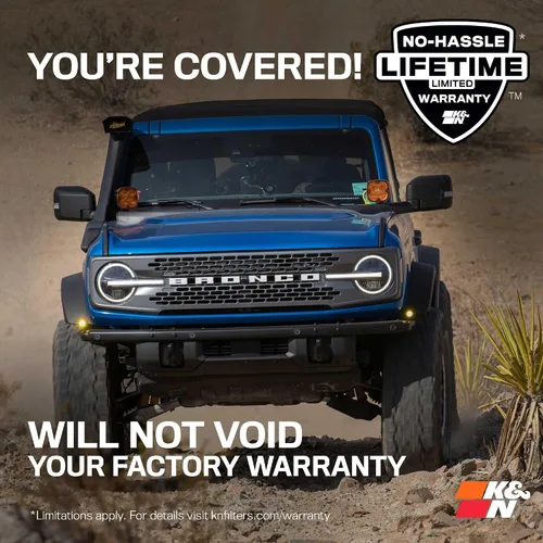 Miniatura 9 de K&N Sistema de admisión de aire frío: filtro de aire de alto flujo, aumenta el rendimiento y remolque: compatible con Ford 2021-2024: Bronco, 63-2619