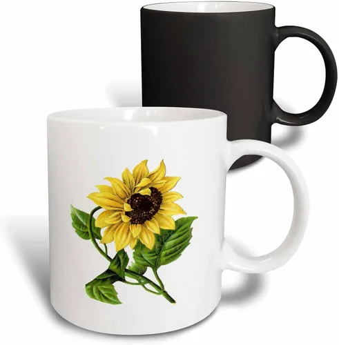 Miniatura 13 de 3dRose Taza azul de dos tonos de girasol vintage gigante de 11 oz