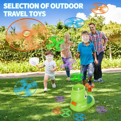 Miniatura 3 de CPSYUB Lanzador de disco volador para exteriores, juguetes de brinco para niños de 3, 4, 5, 6, 7, 8, 9, 10 años, juego de atrapar mariposas
