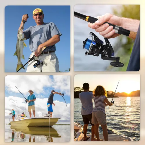 Miniatura 7 de Fishing Rod and Reel Combo, 2PCS Telescopic Fishing Pole with Spinning Reel Lures Set,Fish Lip Gripper and Tackle Bag, Saltwater Freshwater