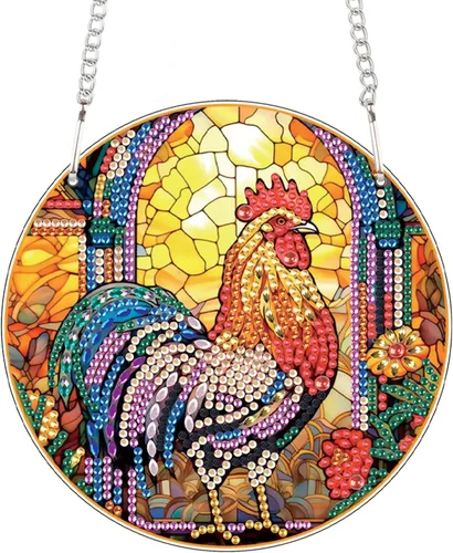 Miniatura 22 de AiYuanzsh Juego de letreros colgantes de pintura de diamantes, arte de diamante, arte de pared colgante de lindo dragón blanco, kit de colgante