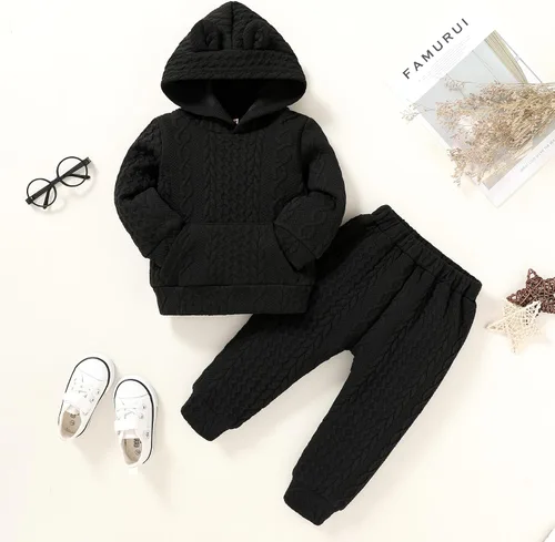 Miniatura 2 de Little MISS Sassy Ropa para bebé niño y niña, sudadera con capucha de dibujos animados de otoño, tops y pantalones deportivos, trajes de invierno