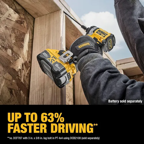 Miniatura 6 de DEWALT Destornillador de impacto inalámbrico 20V MAX XR de 1/4 pulgadas, solo herramienta desnuda (DCF860B)