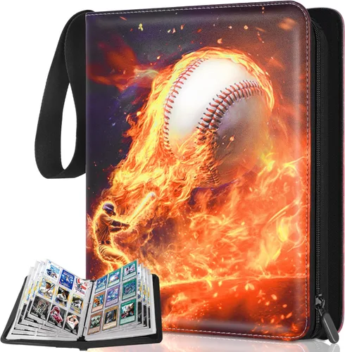 Miniatura 12 de Carpeta de 900 bolsillos para tarjetas de béisbol para tarjetas de intercambio, fundas para tarjetas de béisbol, juego de protectores para tarjetas