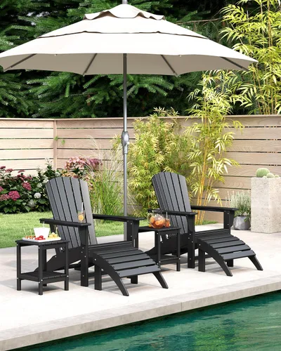 Miniatura 2 de BRIOPAWS Adirondack - Juego de 2 sillas para hoguera, de gran tamaño, plástico HDPE, resistente a la intemperie, para terraza, exterior, piscina