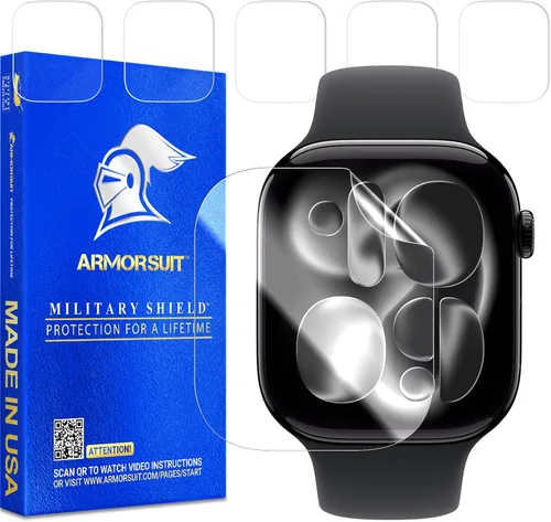 Miniatura 15 de ArmorSuit Paquete de 6 protectores de pantalla para Apple Watch Series 9/8/7 (1.614 pulgadas) Dry-Shield HD Clear TPU Dry Installation Film