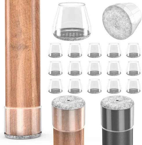 Miniatura 17 de Protectores cuadrados para patas de silla para pisos de madera dura, 24 piezas de tapas de silicona para patas de muebles para prevenir rayones