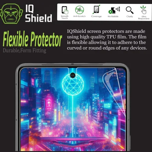 Miniatura 2 de IQShield Paquete de 2 protectores de pantalla para Google Pixel 7, fácil instalación, antiarañazos, antiburbujas, película de TPU transparente