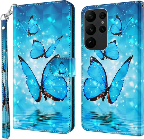 Miniatura 50 de Funda para Samsung Galaxy S23, cartera Flip Folio lindo 3D pintado de dibujos animados PU Funda de cuero PU para niñas mujeres ranuras para tarjetas