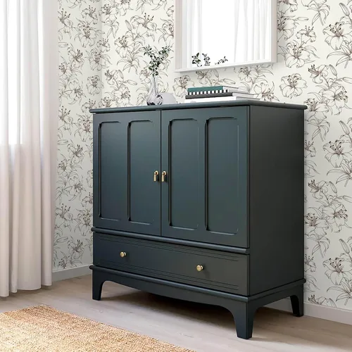Miniatura 2 de Heroad Papel tapiz floral negro de la marca para despegar y pegar, papel tapiz bohemio para despegar y pegar, papel tapiz autoadhesivo extraíble