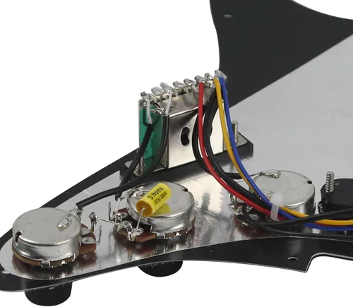 Miniatura 4 de FLEOR Golpeador precableado con pastillas Alnico 5, 3 bobinas simples, para guitarra eléctrica cargada - Negro