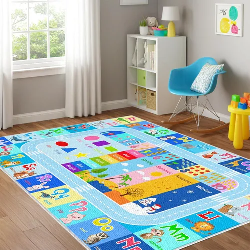 Miniatura 3 de BATATADOCE Alfombra de alfabeto para salón de clases - Alfombras ABC para sala de juegos de niños, alfombra educativa para aprender el alfabeto