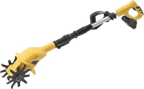 Cultivador de cultivador inalámbrico, 20 V 250 rpm, cultivador de jardín eléctrico alimentado por batería, 6.7 pulgadas de ancho de labranza,