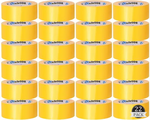 Miniatura 13 de Oleitodh Paquete de 22 rollos de cinta adhesiva negra a granel, 2 pulgadas resistente (total 660 yardas), cinta todo clima fuerte sin residuos, Negro