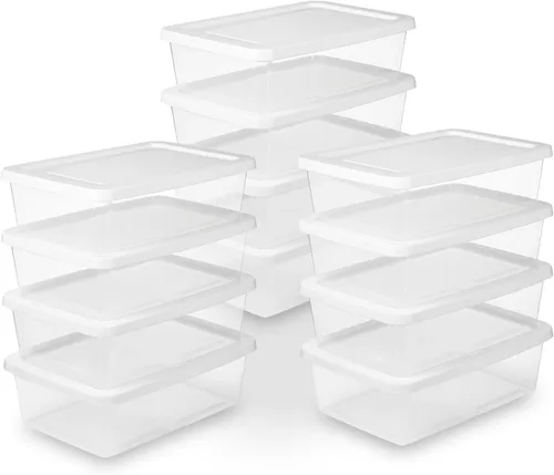 Miniatura 36 de Sterilite Paquete de 8 contenedores apilables con tapa, diseño de plástico transparente, 90 cuartos de galón