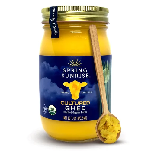 Miniatura 8 de Spring Sunrise - Mantequilla clarificada orgánica alimentada con pasto - Mantequilla clarificada certificada por la USDA - Aceite de cocina apto