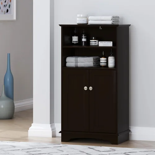 Spirich Armario de almacenamiento de baño moderno de madera espresso, 23.62 pulgadas de ancho x 11.81 pulgadas de profundidad x 40.15 pulgadas de