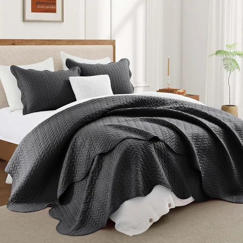 Miniatura 12 de IR Imperial Rooms Velvet Twin Quilt Bedspread Comforter Bedding Set 2 Pcs Diamond Pattern - (68"x86") Bedspread Coverlet + 1 Pillow Shams