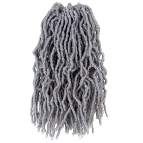 Niseyo Rastas Falsas Grises de Ganchillo de 10 Pulgadas Rastas Suaves, 6 Paquetes Rastas Cortas de Ganchillo Pre-enlazadas Extensiones de Cabello