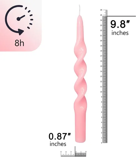 Miniatura 7 de Pink Candlesticks - Juego de 2 velas cónicas en espiral, sin perfume, de 10 pulgadas de largo, velas cónicas sin perfume para decoración del hogar