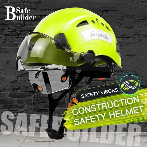 Miniatura 3 de SAFEBUILDER Casco de seguridad industrial con visera Casco duro ABS con visera Ventilación ajustable Casco de construcción Protección para la cabeza