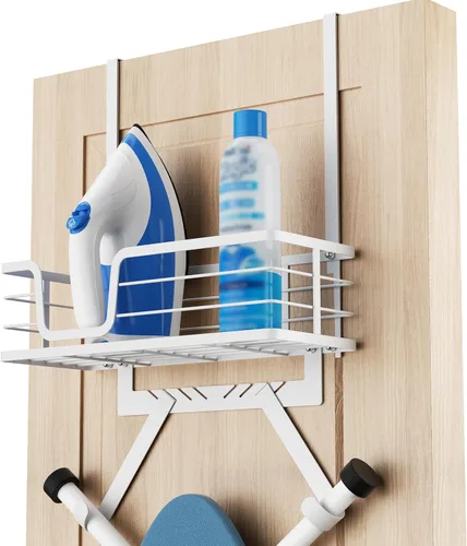 Miniatura 11 de KES HIR501B-BK - Soporte para tabla de planchar sobre la puerta, colgador de tabla de planchar para organización y almacenamiento de lavandería