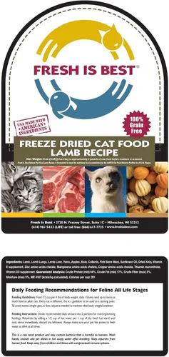 Miniatura 3 de Fresh Is Best Comida liofilizada de cordero para gatos, alimento crudo para gatos y felinos adultos, cordero liofilizado con alto contenido