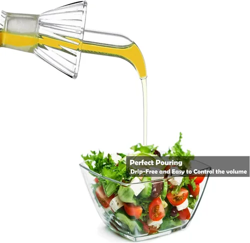 Miniatura 3 de Botella dispensadora de aceite de oliva sin goteo de 16 oz/16.2 fl oz, jarra de jarra de aceite de vidrio 100% para aceite de cocina y vinagre
