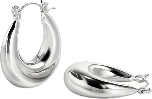 Miniatura 59 de Aretes de aro gruesos de oro para mujer, chapados en oro de 14 quilates, aretes de aro triple, hipoalergénicos, a la moda, aretes de aro gruesos