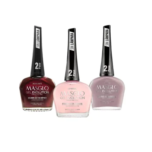 Miniatura 5 de MASGLO GEL EVOLUTION - Esmalte de uñas efecto gel, no requiere lámpara UV/Led, duración de hasta 12 días, 3 tonos de color - Effecto Gel sin